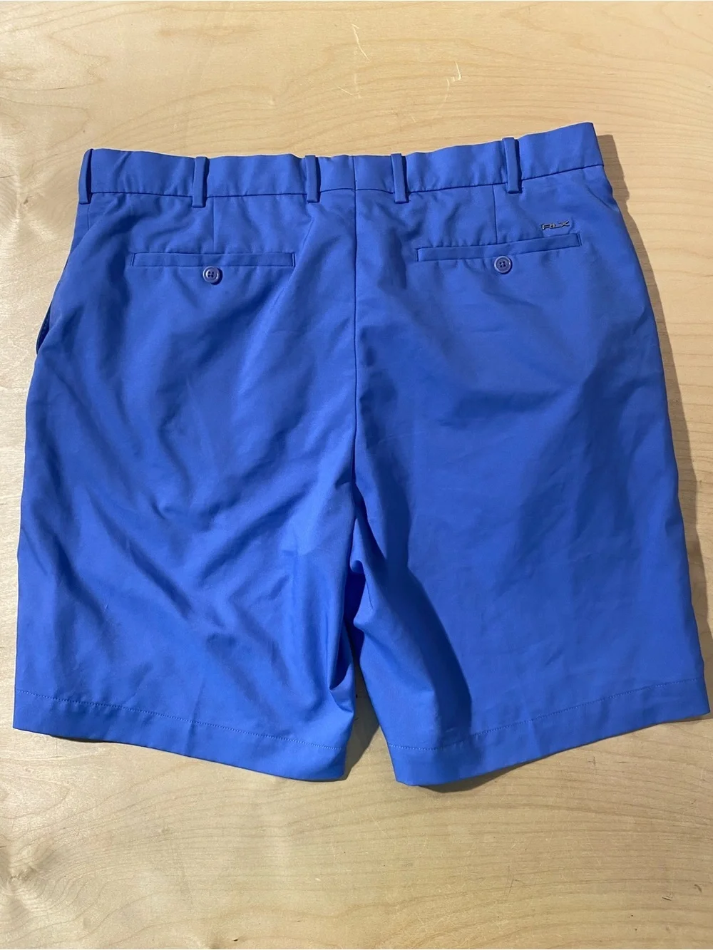 Ralph Lauren Royal Blue Flat-Front Cotton Shorts 38 (RS)